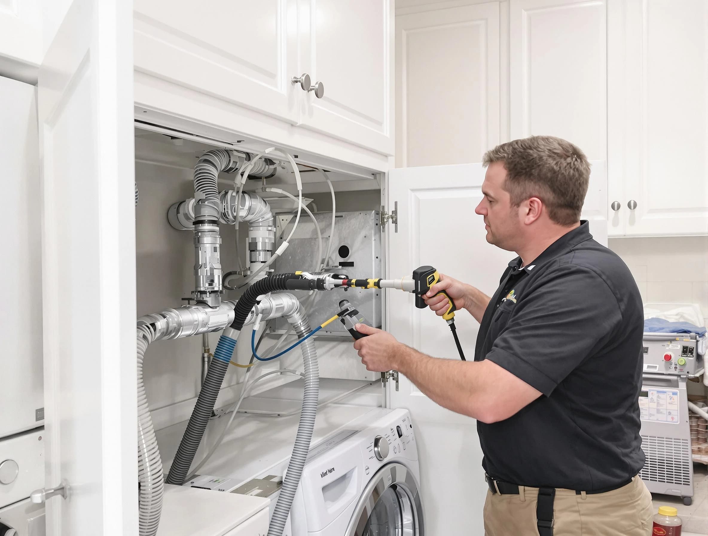 Snellville Dryer Vent Cleaning professional removing severe blockage from a clogged dryer vent in Snellville