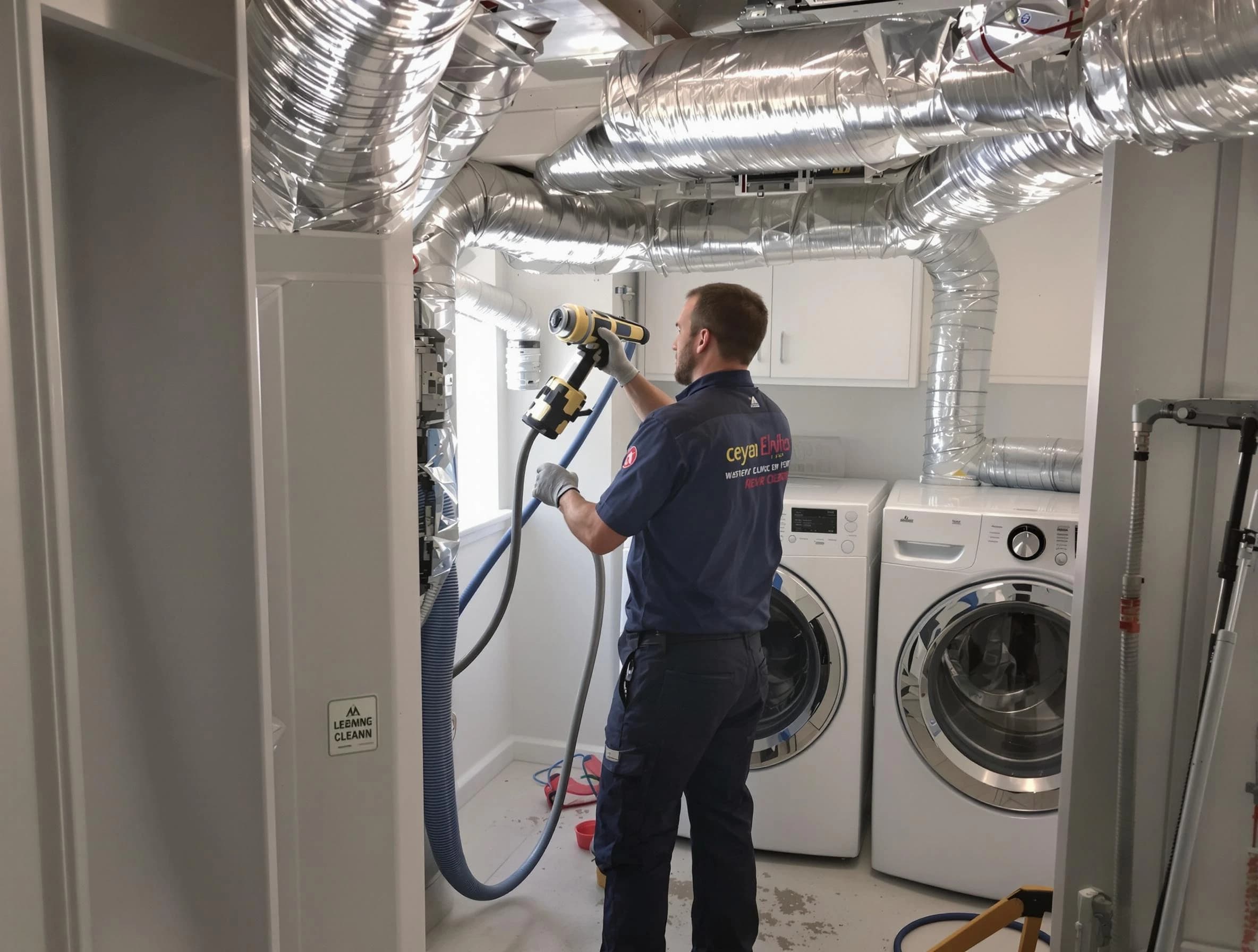 Snellville Dryer Vent Cleaning specialist using advanced equipment for thorough duct cleaning in Snellville