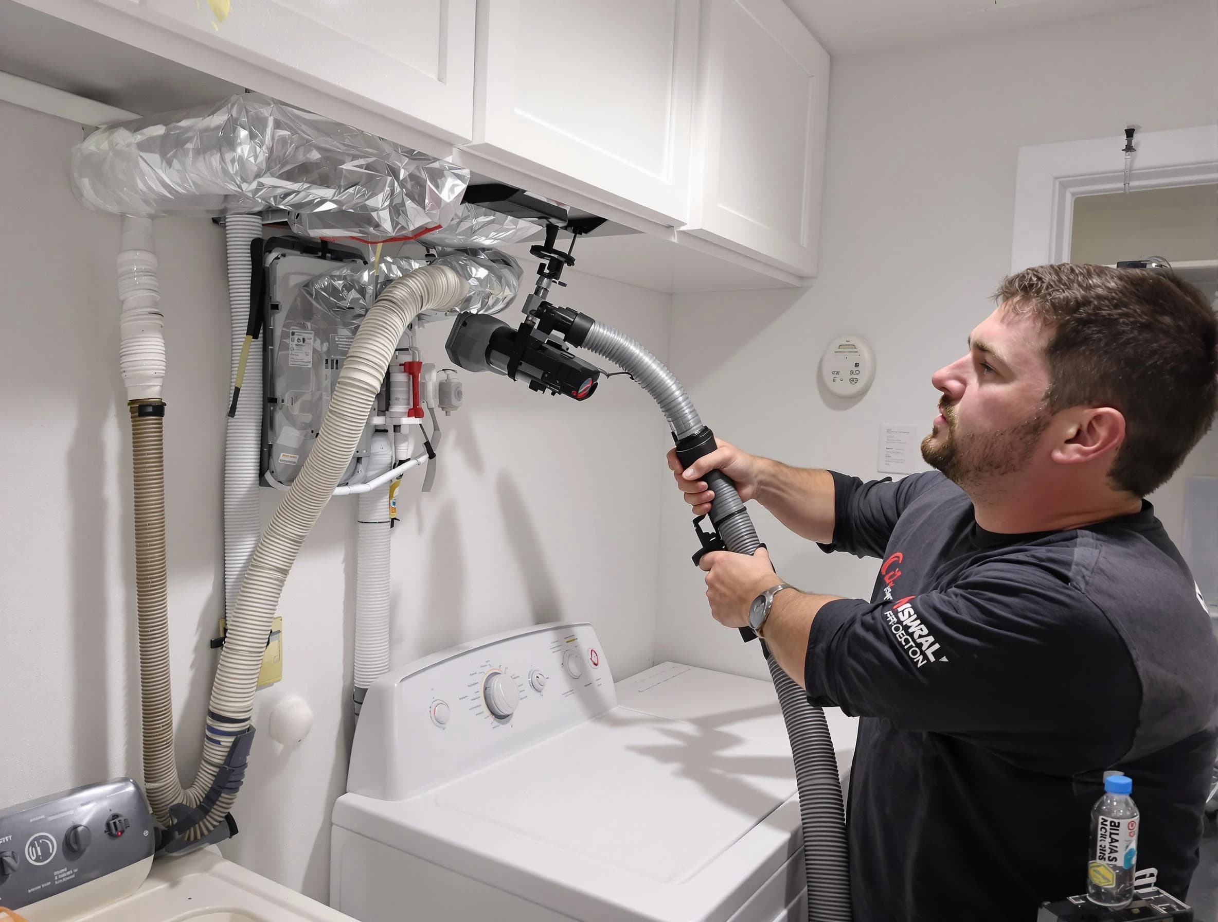 Snellville Dryer Vent Cleaning certified technician performing safety-focused gas dryer vent cleaning in Snellville