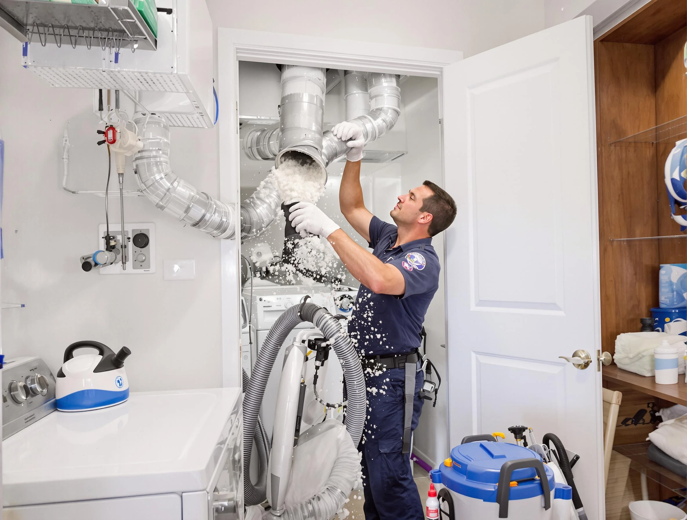 Snellville Dryer Vent Cleaning technician delivering thorough residential dryer vent cleaning service in Snellville